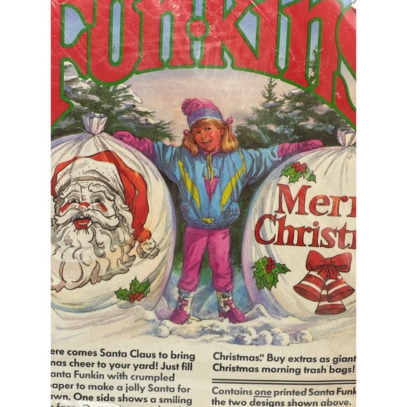 Vintage Funkins Merry Christmas Outdoor Decorations Allied 3 Ft Tall USA NOS - Picture 2 of 15